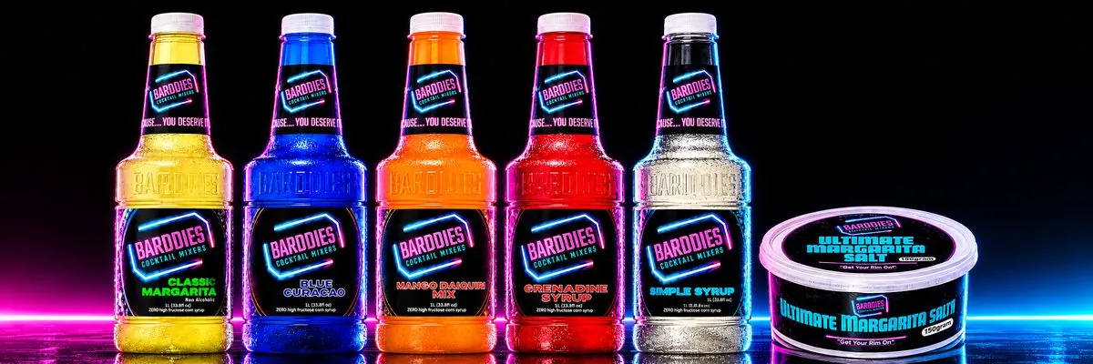 The Barddies lineup of six cocktail mixers